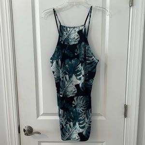 Show Me Your MuMu Tropical Print Black Dress